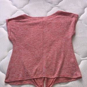 Coral and white tee shirt